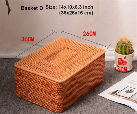 Woven Storage Baskets Rectangular Storage Basket With Lid Large Stor Artworkcanvas