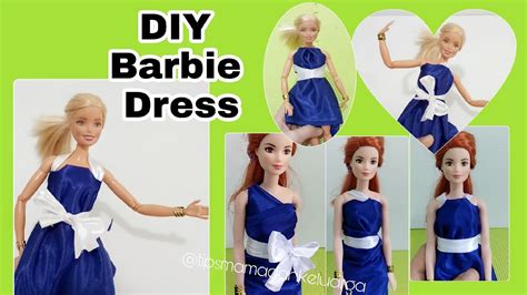 DIY Barbie Dress Clothes No Sew Cara Membuat Baju Barbie Tanpa Jahit