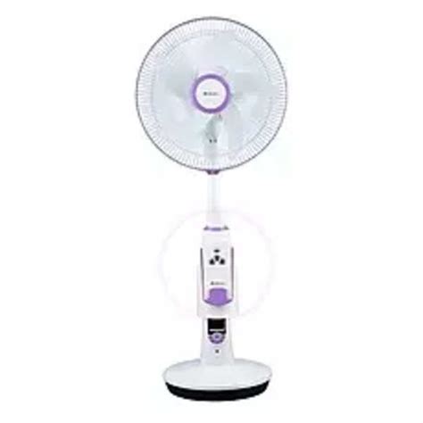 Bajaj Nuvo 37cm Sweep 5 Blade Pedestal Fan (Remote Control Operation, 251269, Plum Purple) Photo ...