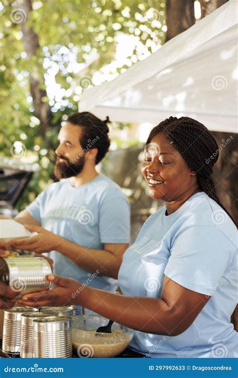 Food Drive Volunteers Helping The Needy Stock Image Image Of Hands