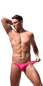 Newsywell Men S Ice Silk Underwear Low Rise Bikini Briefs Bulge Pouch Black Medium At Amazon Men