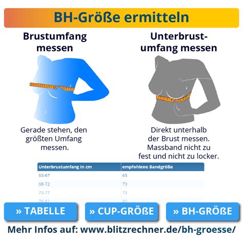 BH Größen Brustumfang messen Größentabelle