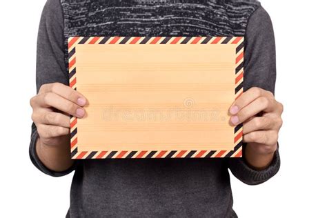 Man Holding Brown Envelope Stock Image Image Of Object