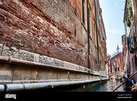 Venecia Italia 21 De Mayo De 2017 Viejo Muro De Ladrillo Visto