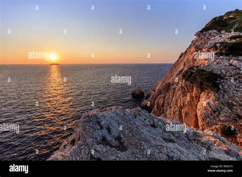 Sunset In Cape Doukato Lefkada Island Stock Photo Alamy