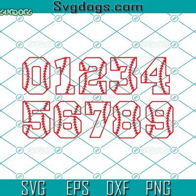 Varsity Numbers Svg Baseball Stitching Numbers Svg Baseball Number