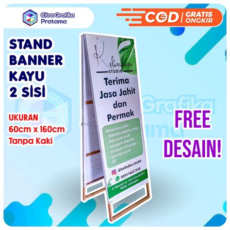 Jual Standing Stand Banner Kayu Segitiga Sisi Ukuran Cm X Cm