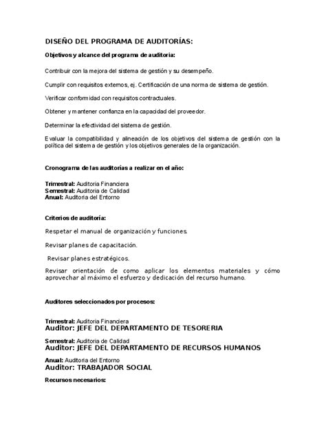 Introducir 89 Imagen Modelo De Un Plan De Auditoria Financiera