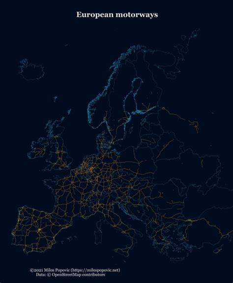 Motorways in Europe [map] : r/europe