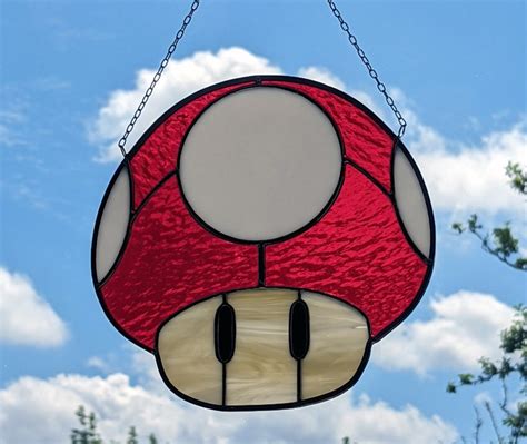 Super Mario Stained Glass Mushroom 20 Valentine20 Code Etsy