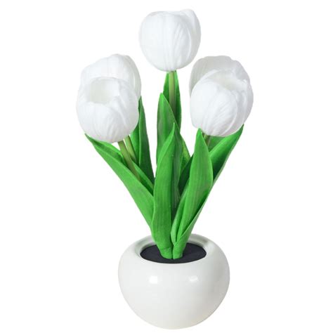 Mightlink Tulip Flowerpot Lamp Realistic Looking Battery Powered High