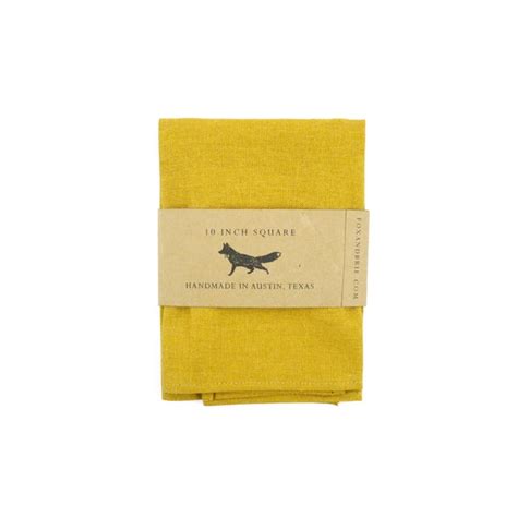 Mustard Linen Pocket Square Fox And Brie