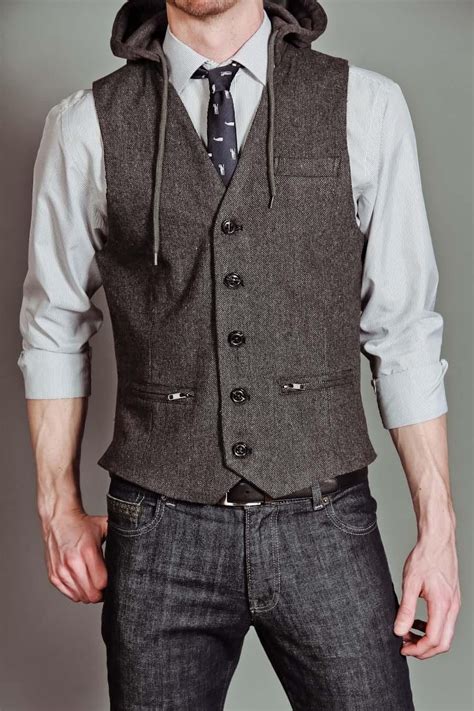 Hoodedvest Mens Outfits Well Dressed Men Mens Waistcoat