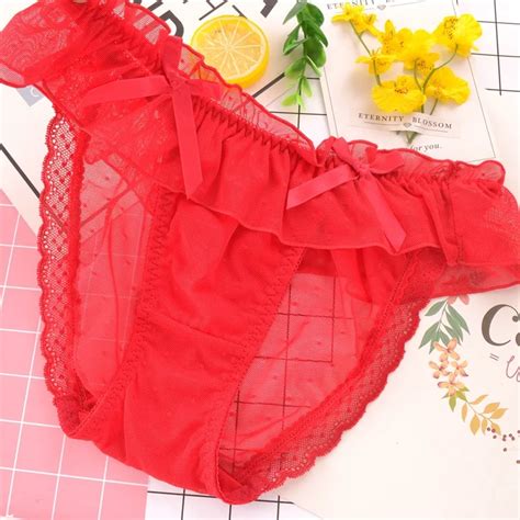 Red New Year Underwear Bud Silk Gauze Sexy Flash Lovely Sweet Girl