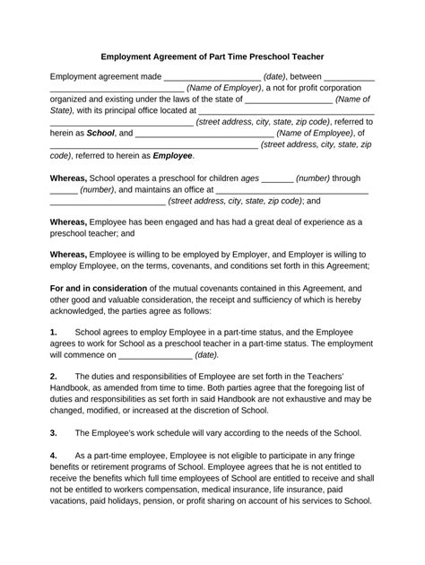 Lecturer Contract Template