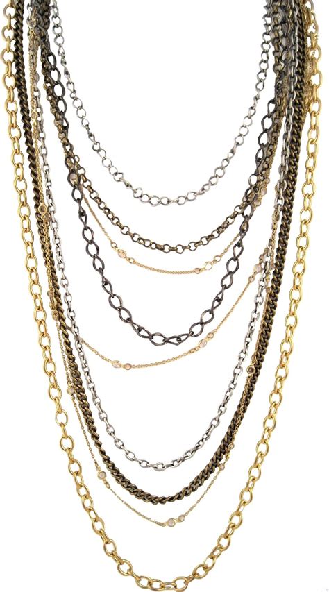 Amazon Leslie Danzis Graduated Multi Chain Crystal Necklace