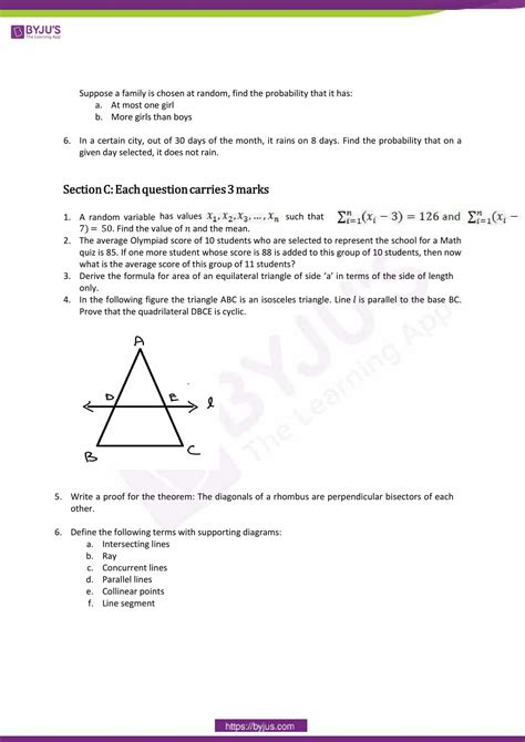 Cbse Class 9 Maths Sample Paper Set 10 Download Here