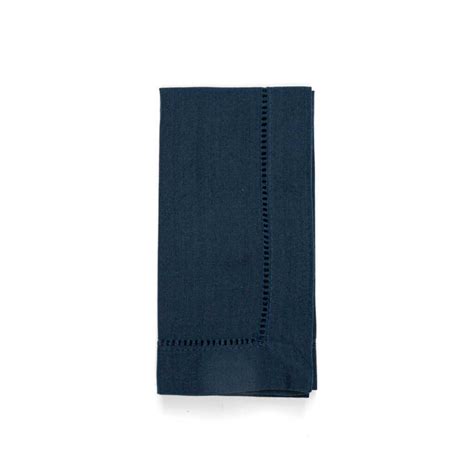 Navy Classic Hemstitch Napkin Over The Top