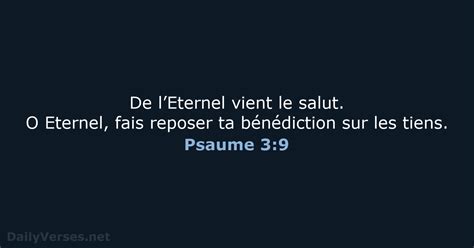 8 Juillet 2023 Verset Biblique Du Jour BDS Psaume 3 9