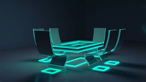 sci fi table set 3D Render | RenderHub Gallery