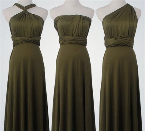 Olive Green Short Cocktail Dress Evening Dress Infinity Dress Etsy