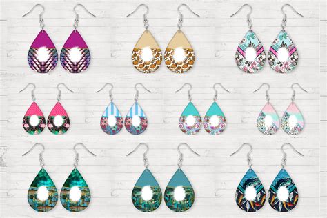 Tear Drop Earring Sublimation Design Bundle Earring Bundle Etsy