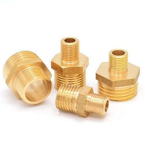 Brass Pipe Hex Nipple Fitting Quick Coupler Adapter Male To Male Thread Water Oil Gas Connector