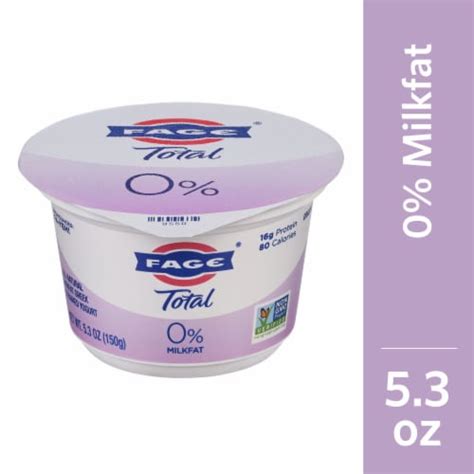 Fage® Total Plain 0% Milkfat Greek Yogurt Cup, 5.3 oz - Fry’s Food Stores