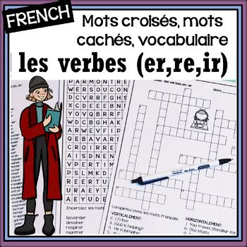 French Er Re Ir Verbs Crosswords Word Searches And Vocabulary