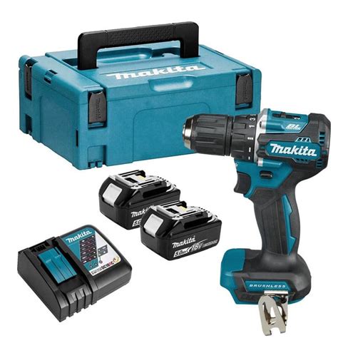 Makita DHP 487 RTJ Perceuse visseuse à percussion sans fil 18 V 40 Nm