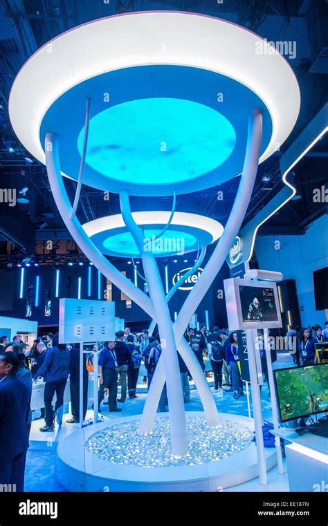 The Intel Booth At The Ces Show Held In Las Vegas Stock Photo Alamy