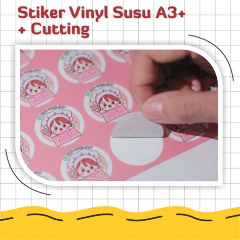 Cetak Stiker Vinyl Susu A Cutting Bulat Cm