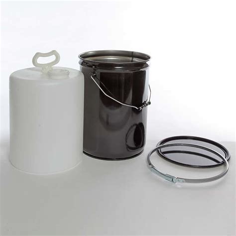 Gallon Black Delpak Open Head Steel Pail Straight Side Rust