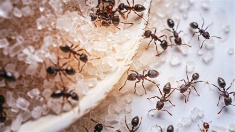 Ants Eating Sugar Stock Photo Image Of Granules Ants 319705506