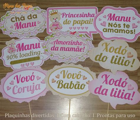 KIT Plaquinhas divertidas para chá de bebe Elo7