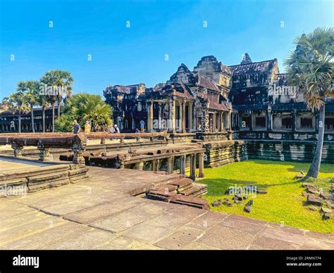 Angkor Wat, a temple complex in honor of the god Vishnu, built in the ...