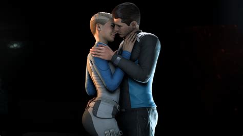 Couple About To Kiss Digital Wallpaper Mass Effect Andromeda Gameplay Ryder Cora Harper Hd