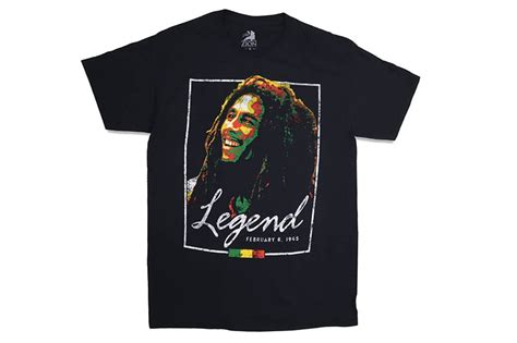 ZION ROOTSWEAR BOB MARLEY FEB 6 1945 T SHIRT BLACK Brand OTR