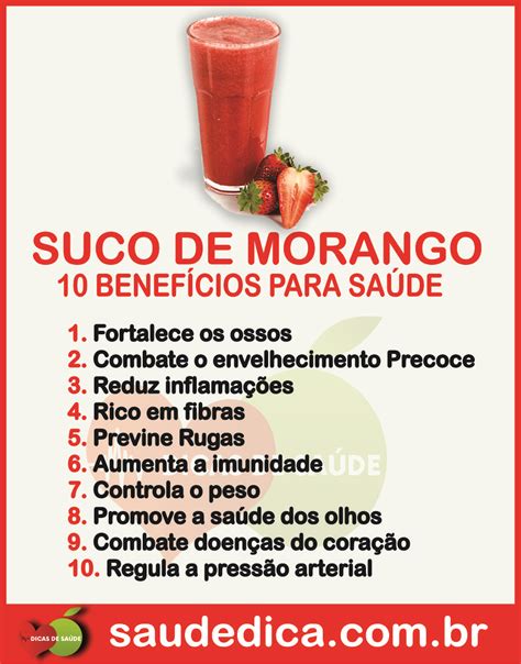 Os 10 Benefícios Do Suco De Morango Para Saúde Dicas Nutricionais