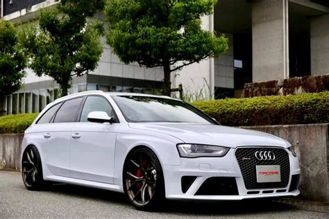 Audi Rs Avant B White With Bc Forged Kl Aftermarket Wheels