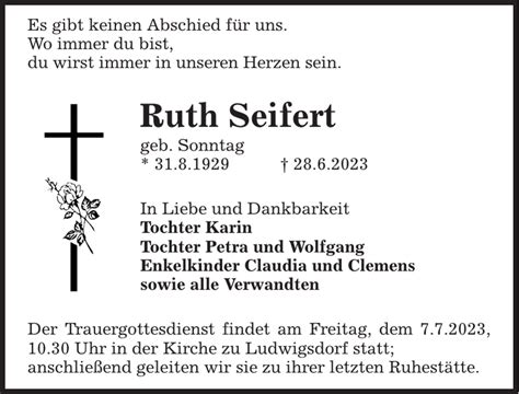 Ruth Seifert Traueranzeige S Chsische Zeitung