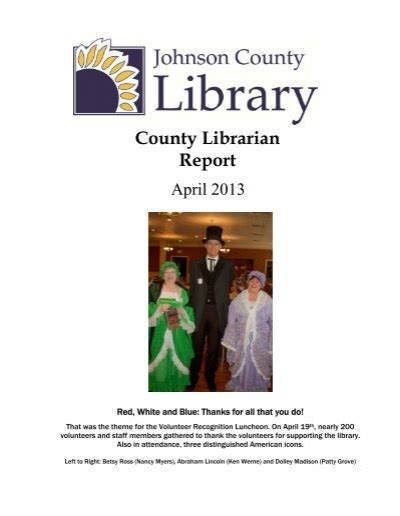 County Librarian Report Johnson County Library