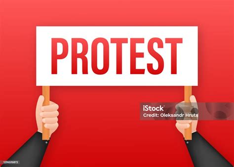 Protesters Hands Holding Protest Signs Vector Stock Illustration Stock