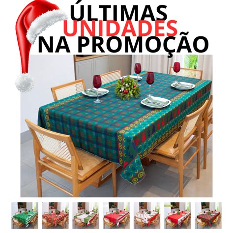 Toalha De Mesa Natal Natalina 6 Cadeiras Retangular Oxford Importado