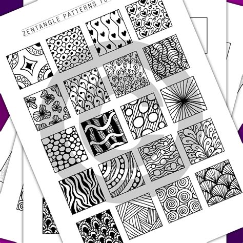 Printable Patterns Printable Zentangle Patterns For Beginners