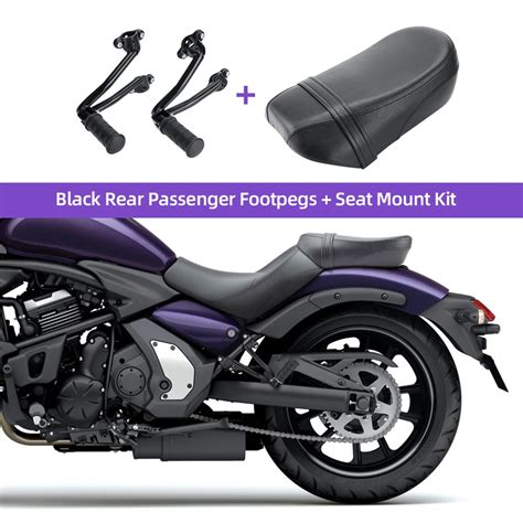 Motorcycle Rear Passenger Seat Pad Custom Foot Pegs Pedal Mount For Kawasaki Vulcan S 650 Vn650