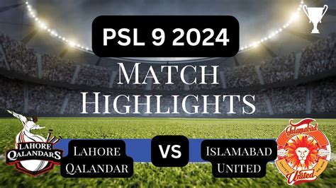 Psl St Match Highlight Lahore Qalandar Vs Islamabad United Match