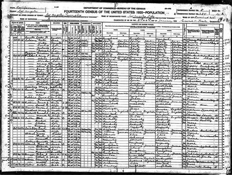 1920 California Census