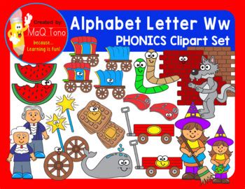 Alphabet Letter Ww Phonics Clipart Set By Maq Tono Tpt