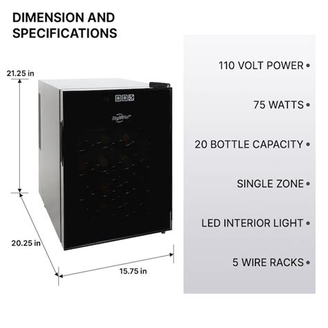 Koolatron 1575 In W 20 Bottles Black Enhanced Cooling 20 Bottle Capacity Freestanding Indoor